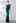 Draped Bead Mesh Sleeve Gown in Emerald