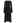 Knit Spliced Self-Tie Pleated Wrap Midi Dress in Black