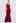 Folded Off-Shoulder Slit Mermaid Gown in Burgundy