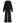 Waffle Knit Hi-Lo Sweater and Wide Leg Pants Set in Black