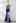 Crystal Embellished High Slit Satin Gown in Navy