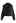 Stud Button Faux Leather Moto Jacket in Black