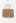 Wheel Shaped Woven Straw Handbag in Caramel