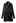 V-Neck Ruched Front Satin Shirt Dress in Black