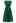 Sash Adorned Pleated Wrap Sleeveless Dress in Green