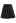 Twin Buttons Pleated Flap Mini Skirt in Black