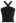 Criss Cross Straps Halter Knit Top in Black