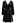 Plunging V-Neck Ruched Waist Satin Dress in Black