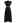 Belted Cutwork Pearly Sleeveless Maxi Dress in Black