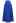 High-Slit Seamed Waist Pleated Satin Maxi Skirt in Indigo