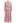 Crochet Panelled Tie-Waist Button Down Dress in Pink