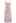 Watercolor Ruched Mesh Wide Strap Midi Dress in Pink