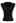 Choker Neck Ruched Cap Sleeves Knit Top in Black