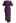 Satin Short-Sleeve Wrapped Waist Maxi Dress in Purple