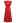 Crochet Trim Sleeveless Midi Dress in Red