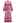 Pink Tile Accordion Pleated Cutout Maxi Dress