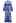 Blue Tile Accordion Pleated Cutout Maxi Dress