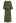 Plisse Bell Sleeves Chiffon Top and Pants Set in Army Green