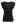 Decorative Necklace Side Pleat Cotton Top in Black