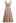 Bow Shoulder Zircon Button Midi Dress in Coral