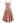 Polished Satin Flared Hem Cami Dress in Coral
