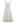 Bow Shoulder Zircon Button Midi Dress in Cream