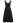 Bow Shoulder Zircon Button Midi Dress in Black