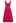 Bow Shoulder Zircon Button Midi Dress in Magenta
