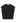 Mock Neck Padded Shoulder Cable Knit Top in Black