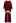 Contrast Detail Knit Poncho and Pants Set in Burgundy