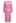 Contrast Trim Golden Button Knit Cardigan and Skirt Set in Candy Pink