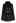 Collared Double-Breasted Faux Fur Cape Coat in Black