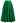 Sleek Side Pockets Pleated A-Line Midi Skirt in Green