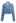 Check Tweed Padded Shoulder Cropped Blazer in Blue
