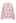 Contrast Fuzzy Heart Crew Neck Knit Sweater in Light Pink