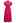 Collared Eyelet Embroidery Buttoned Midi Dress in Hot Pink