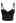 Crystal Embellished Bustier Mesh Crop Top in Black
