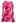 Tapework Lace Flare Cuff Mesh Mini Dress in Hot Pink
