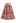 Reddish Flower Jacquard Pleated Midi Skirt