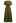 Notch Neckline Floret Eyelet Shirred Cotton Dress in Olive