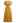 Notch Neckline Floret Eyelet Shirred Cotton Dress in Mustard