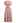 Notch Neckline Floret Eyelet Shirred Cotton Dress in Pink