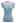 Mock Neck Asymmetric Mesh Spliced Ribbed Knit Top in Blue