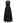 Striped Hem Self-Tie Halter Frilling Dress in Black