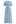 V-Neck Embossed Button Decor Dress in Light Blue