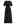 V-Neck Embossed Button Decor Dress in Black
