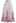 Sketch Pink Floral Half Elastic Waistband A-Line Maxi Skirt