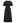 V-Neck Ruffle Embellished Tiered Dress in Black