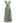 Cascade Ruffle O-Ring Tie-Back Maxi Dress in Pea Green