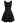Square Neck Button Decor Skater Dress in Black